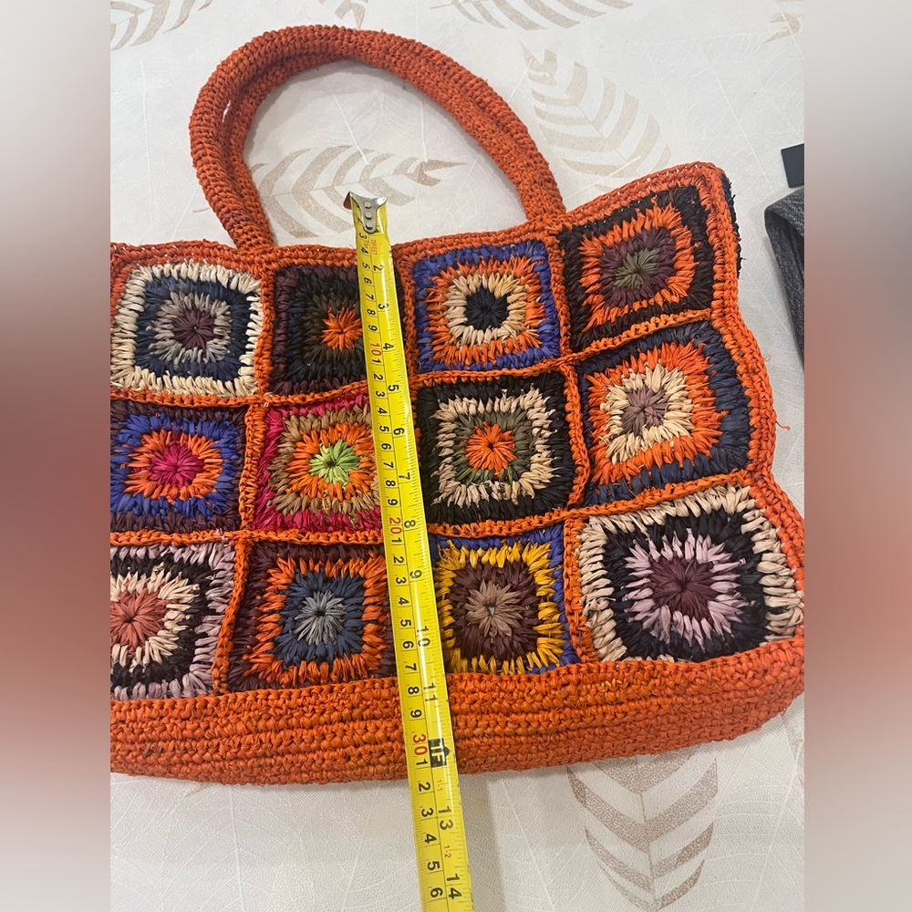 Handcrafted Raffia Crochet Tote Bag - Picture 2 of 5